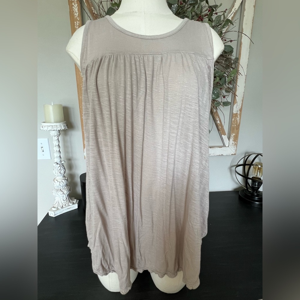 American Eagle Outfitters Tan Pleated Tunic